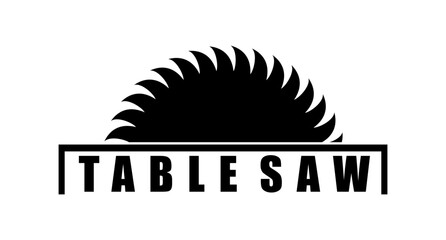table saw logo icon black and white design vector