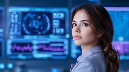 Fototapeta premium Female engineer in a control room