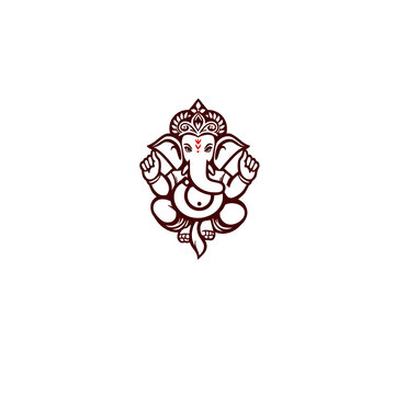 recommend clip art: Ganesha logo in white background. Generative AI
