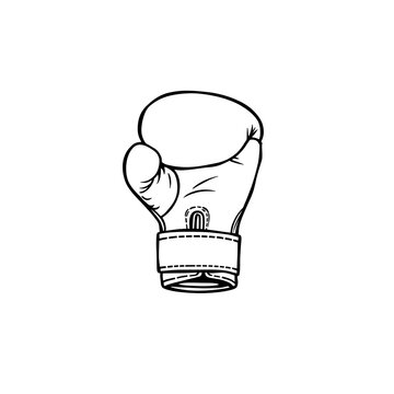 recommend clip art: Isolated on white background, outline illustration of boxing glove. A glove that is sporting. Generative AI