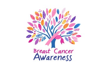 Breast Cancer Awareness Month. Pink october. Pink ribbon. Woman healthcare. Celebrate annual. Medic concept. Girl solidarity. Cancer prevention. Female