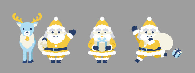 サンタクロースとトナカイのイラスト