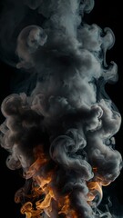 Dark Vapor Art Against a Black Background