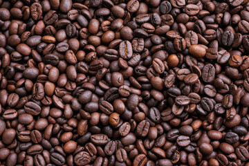 Roasted coffee beans for background