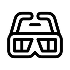 3D glasses line icon