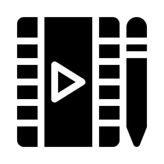 Obraz premium Film Editing glyph icon