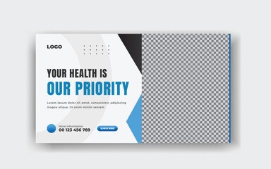 medicals YouTube thumbnail banner design template 