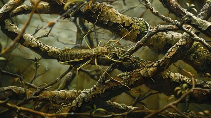 Fototapeta premium stick insect closeup wallpaper