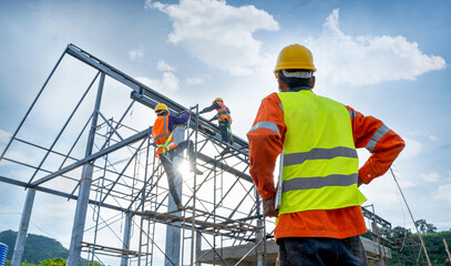 construction worker on the roof