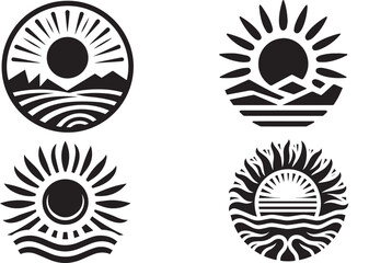 Sun vector logo icon set