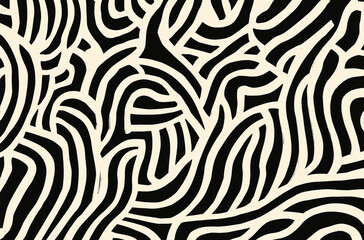 Abstract Beauty: Linocut Print with Black and White Patterns