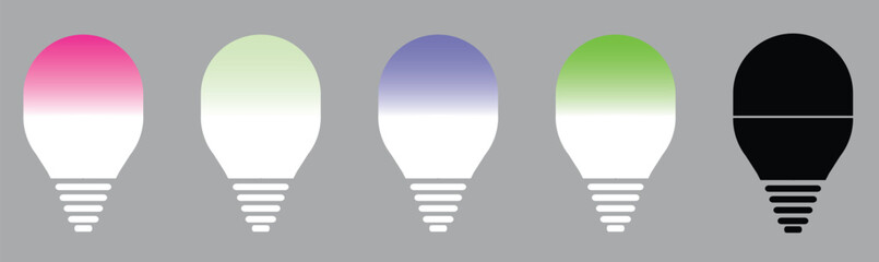 RGB light bulbs vector.