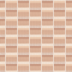 Brown And Beige Overlapping Comb Abstract Geometric Seamless Vector Repeat Pattern