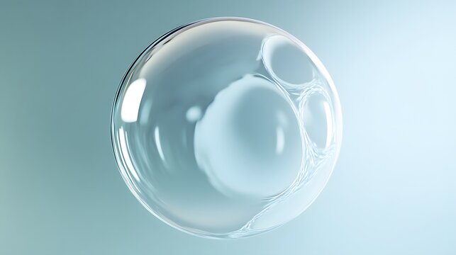 198. A delicate white soap bubble floating gently