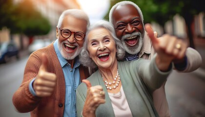 Fototapeta premium Happy Elderly People Portrait - Joyful Seniors Smiling in Close-Up