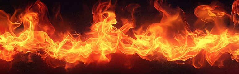 Red flame background, anime style