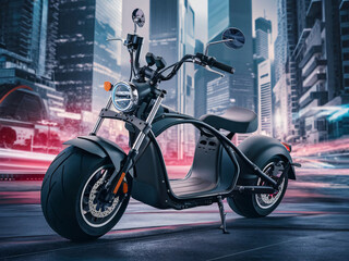 Naklejka na ściany i meble Urban Electric: The Future of City Commuting