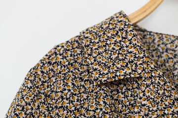 Print of floral on fabric.