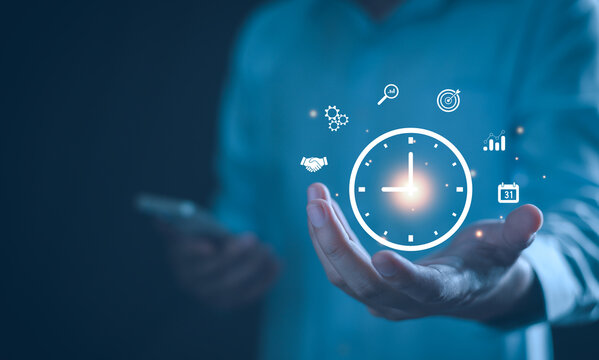 Time management concept. Work planning increases efficiency and reduced work time. Work management for business