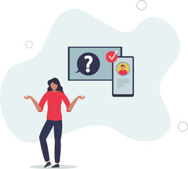 Quick queries and instant replies as fast response answer.flat design with people.