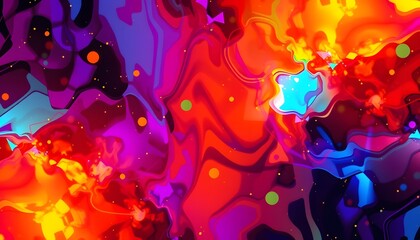 Obraz premium Vibrant Abstract Digital Art with Colorful Flowing Patterns