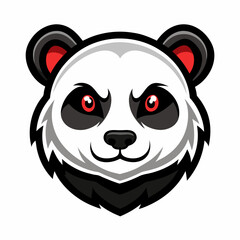 Panda Head Mascot Logo Design on White Background - Vector Illustration, SVG, Cricut, Clipart for T-Shirts & Graphics