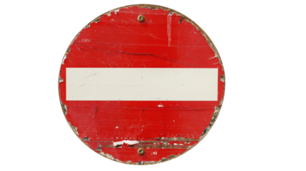 Red not allowed stop sign on transparent background