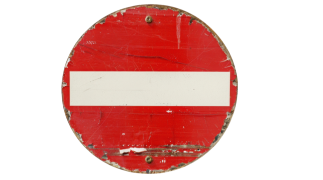 Red not allowed stop sign on transparent background
