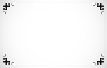 White background with black line.Horizontal square frame.Vector graphic illustration.
