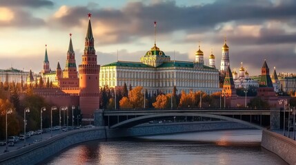 Obraz premium A majestic view of the Kremlin in Moscow.