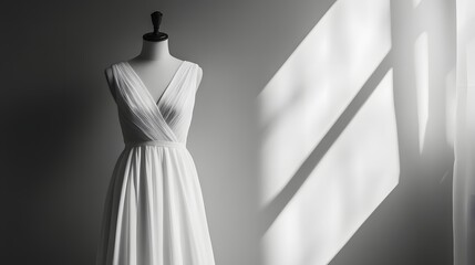 15. A simple, elegant white dress on a mannequin
