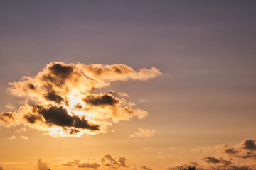 Stunning Sunset with Fluffy Clouds