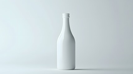 150. A single white glass bottle with a minimalistic design