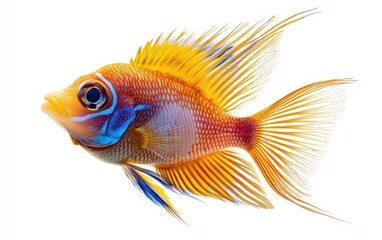 Very beautiful fish isolated on clear white background photo 