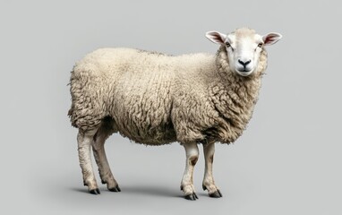Obraz premium Village animal isolated on clear gray background photo