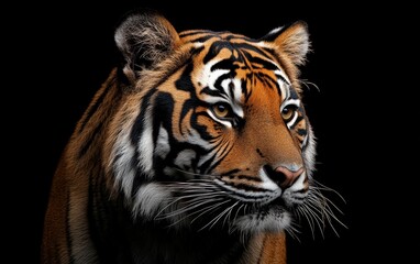 Naklejka premium Wild animal isolated on clear black background photo 