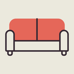 Sofa vector icon. Furniture sign