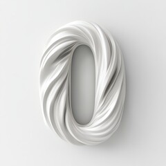 Obraz premium 3D number 0 with dollar texture realistic modern design, soft lighting, white background. 