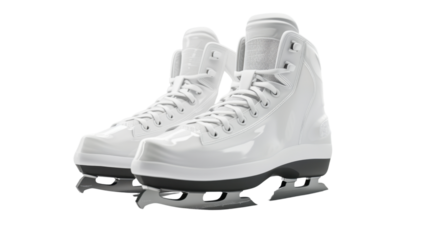 Modern ice skates on transparent background