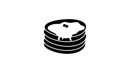 Pancake emblem , black isolated silhouette