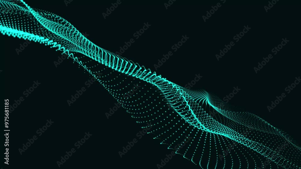 Poster Looping animated background made with trapcode form. Abstract digital forms background.