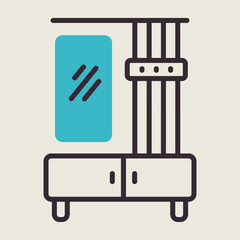Hallway furniture vector icon. Furniture sign