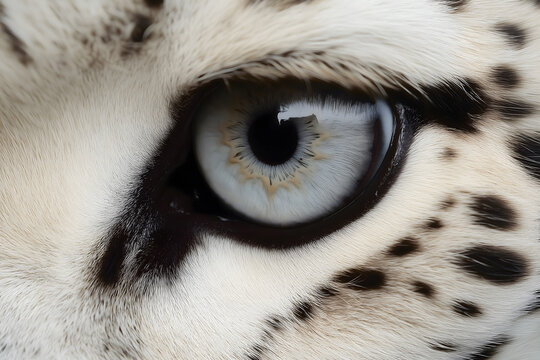 White Leopard Eye Close-Up Wallpaper for iPhone