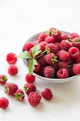 Fresh organic ripe raspberries