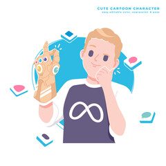 social media concept illustration design