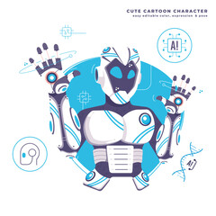 ai robot character illustration design