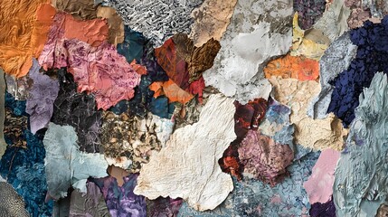 Vibrant Textural Abstract with Layered Paint and Weathered Surfaces