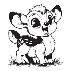 cute deer clipart vector design,awesome cute deer svg,high resolution printable cute deer artwork