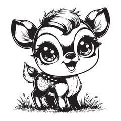 cute deer clipart vector design,awesome cute deer svg,high resolution printable cute deer artwork