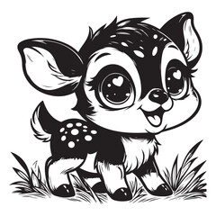 Fototapeta premium cute deer clipart vector design,awesome cute deer svg,high resolution printable cute deer artwork